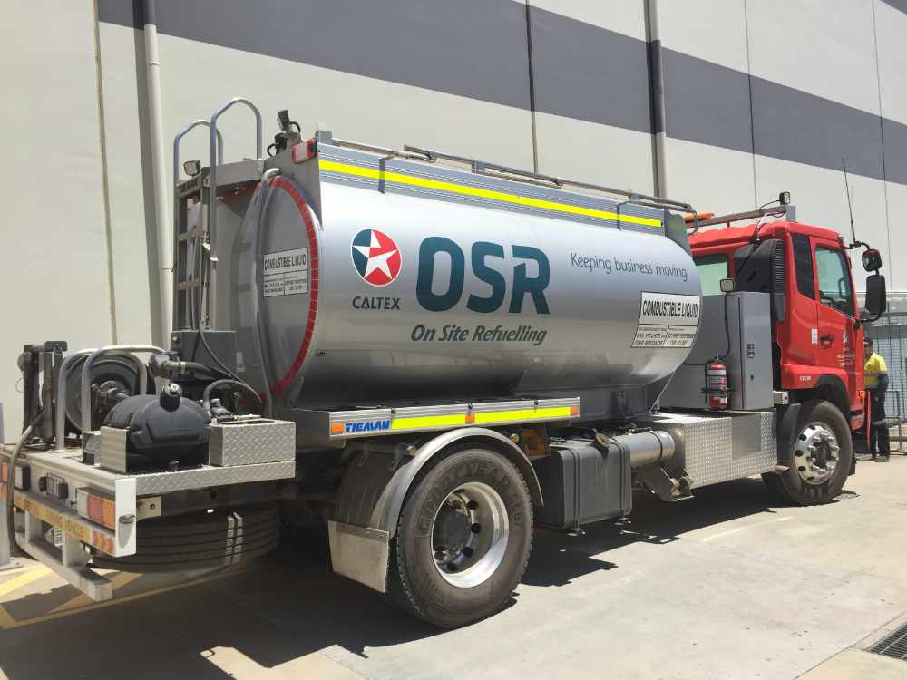 Caltex on-site refuelling tanker truck managed through Fleet Partners’ fleet operations